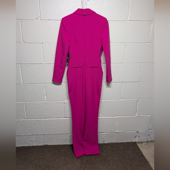 Express Women's Pink Jumpsuit Career Wear Work Long Sleeve Blazer Size 2 New - Picture 3 of 11